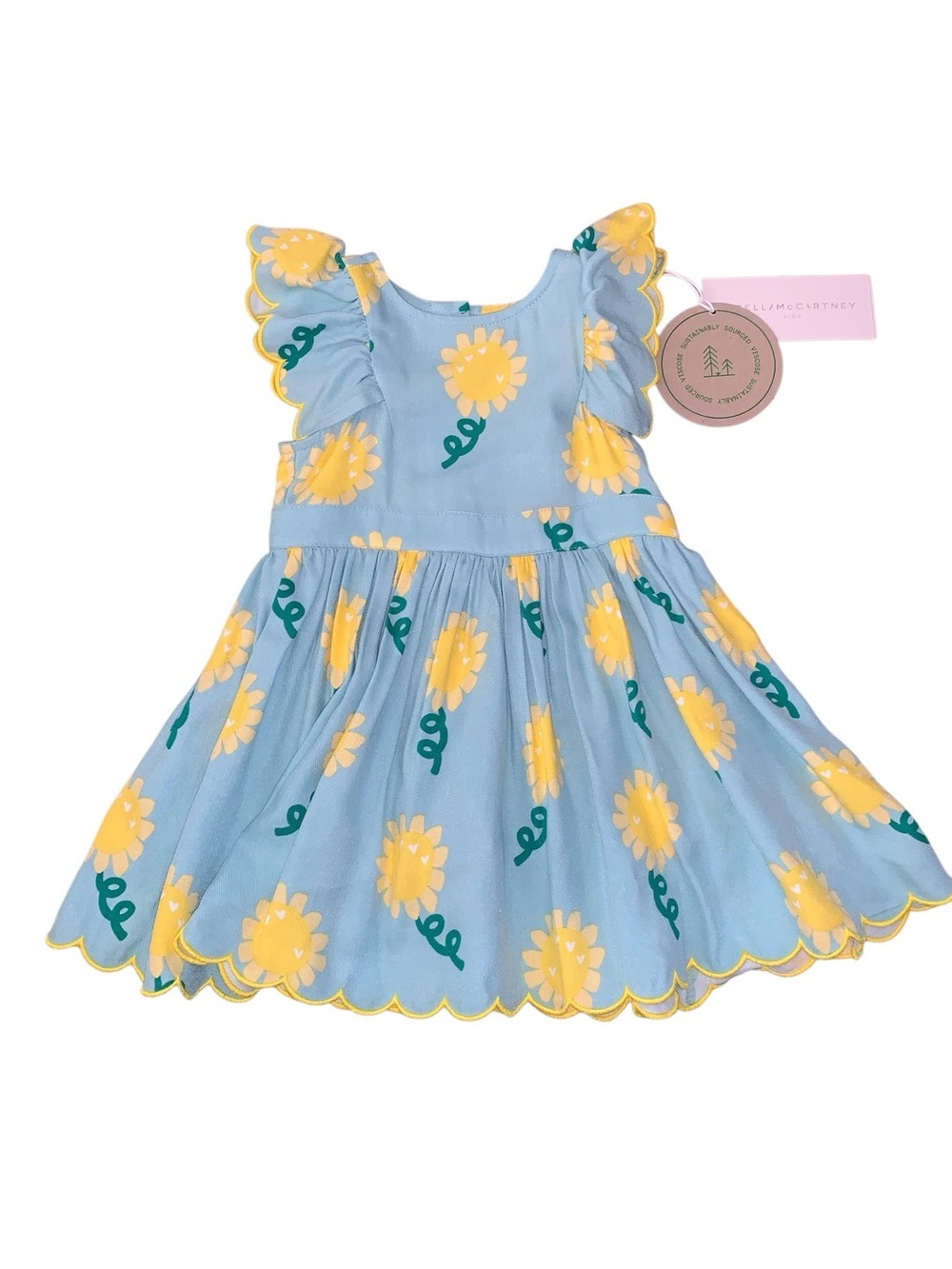 🌻 Stella McCartney Kids NWT Sunflower Scallop Dress - 9M